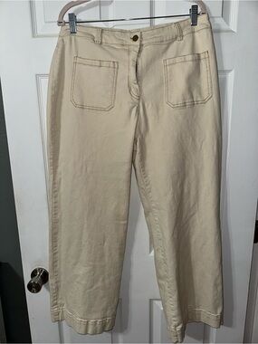 Skies Are Blue Soft Cream High-Rise Trousers